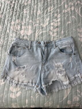 Altar'd State Light Blue Distressed Denim Cutoff Shorts